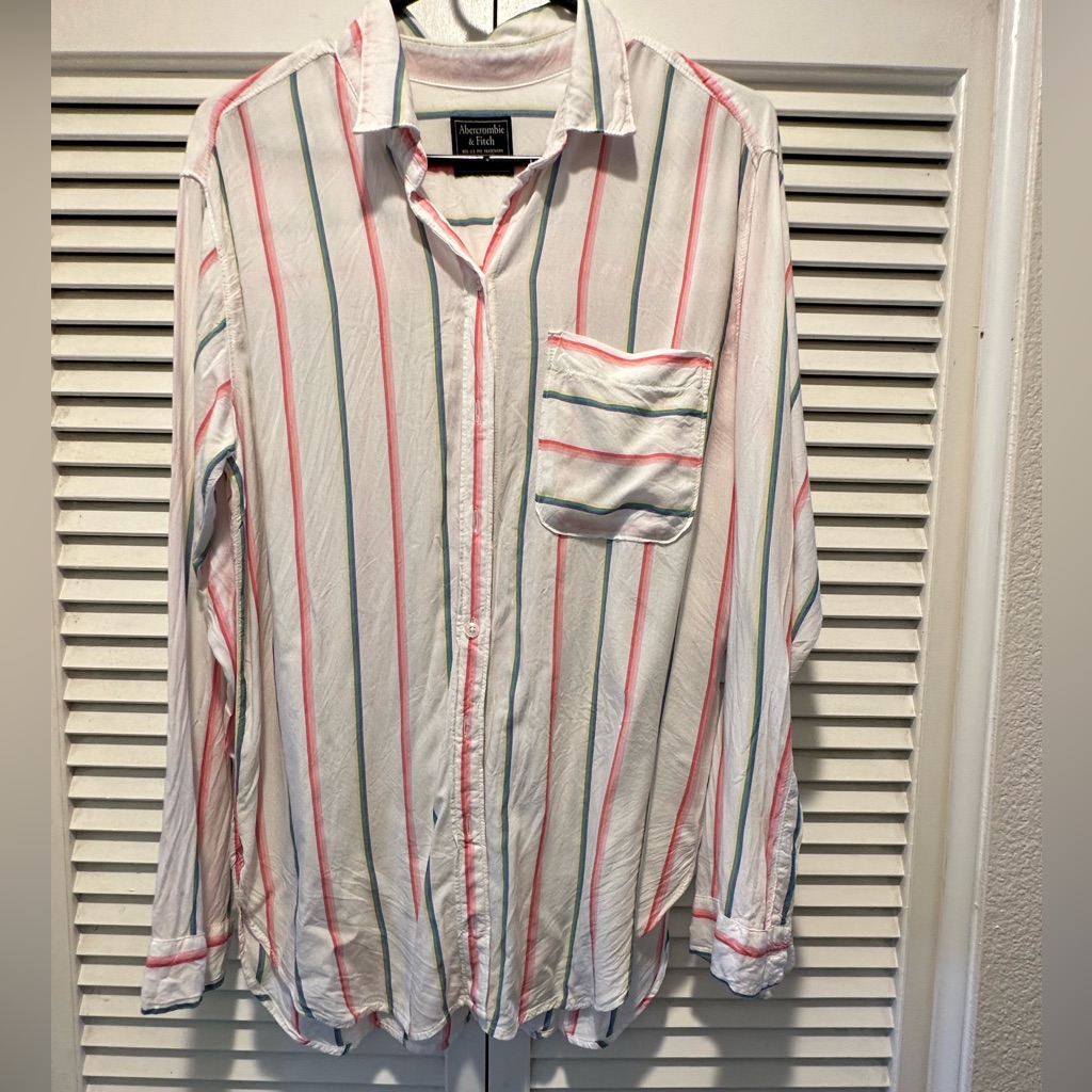 Abercrombie White Stripe Shirt
